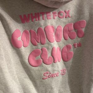 White Fox Pink Graphic Hoodie Xs Small